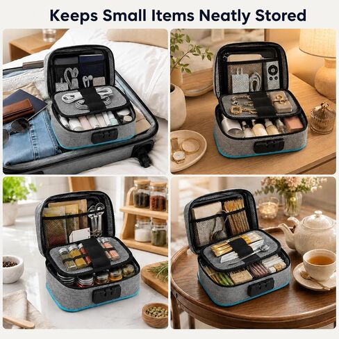 HNSHAG Odor Resistant Storage Bag with Combination Lock, Lockable Travel Organizer Case for Spices, Tea, Coffee, Personal Items, Home and Travel Use, Father’s Day Gifts Storage Box for Men in Saudi Arabia