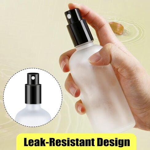 30 Pcs Glass Spray Bottle, 3.4 oz/100 ml Perfume Empty Bottles,Frosted Glass Spray Bottles, Clear Bottle with Black Fine Mist Sprayer,Refillable Container for Perfume Face Body Travel(Black) in Saudi Arabia
