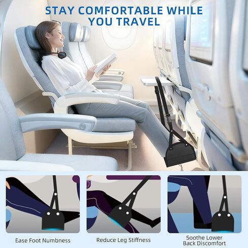 2-Pack Airplane Foot Hammock for Plane Travel – Adjustable Leg Rest Foot Hammock with Metal Buckles – Lightweight Travel Foot Rest for Airplane, Train, Bus and Car in Saudi Arabia