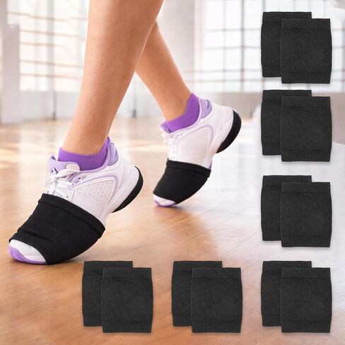 6Pairs Unisex Over Sneaker Dance Socks, Shoe Covers for Women Ballet Dancers, Dance Socks Over Shoes for Dancing on Smooth Floors Black in Kuwait
