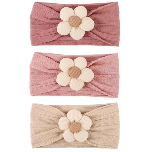 Dreshow Bqubo Baby Flower Beadbands Baby Girls Nylon Beadbands Hairbands Respressy Handmade Hair Assories للأطفال الصغار الصغار للأطفال in Kuwait