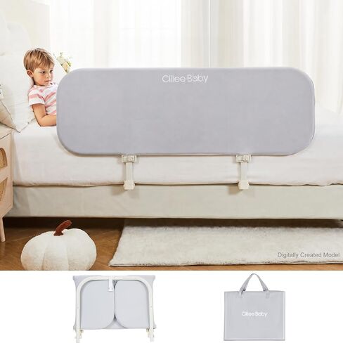 Ciilee Baby Bed Bed Rail for Childlers Travel Travel Kids Beds Rails for Queen Bed قابلة للطي الأطفال الجانبي للسكك الحديدية لسباقين مزدوجين قابلة للتعديل. in Kuwait