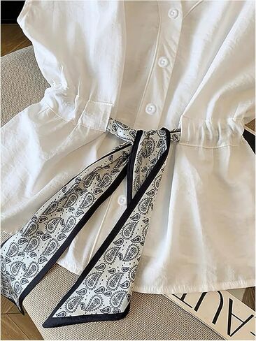 RoseSeek Women's Boho Belted Button Down Shirts V Neck Sleeveless Blouses Casual Vacation Outfits in Saudi Arabia