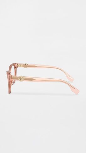 Tory Burch Women's Miller Square Eyeglasses, Pink Brown Transparent Tort, One Size in Kuwait