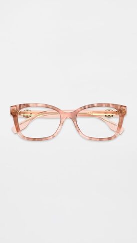 Tory Burch Women's Miller Square Eyeglasses, Pink Brown Transparent Tort, One Size in Kuwait