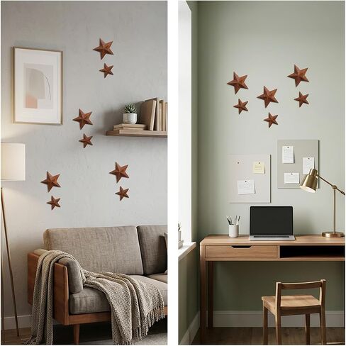BOHUIZ 40Pcs Mini Metal Rusty Barn Stars, Two Sizes Metal Stars for Crafts Antique Rustic Decor Craft Accents for Holiday Wall Christmas Farmhouse Garden Home Halloween DIY in Saudi Arabia