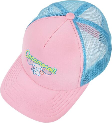 Cinnamoroll Trucker Hat, Puff Print Adult Baseball Cap with Curved Brim, Pink, One Size in Kuwait