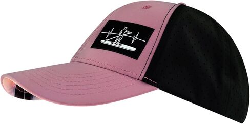 Paddle Board Hat - Low Profile - Ponytail - Dusty Pink/Black - Laser Mesh in Saudi Arabia