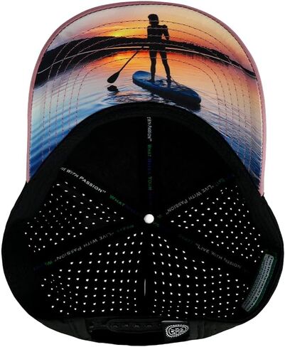 Paddle Board Hat - Low Profile - Ponytail - Dusty Pink/Black - Laser Mesh in Saudi Arabia