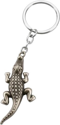 Crocodile Keychain – Realistic Metal Alligator Pendant, Textured Animal Charm for Women Bag Charms,Animals Keychains Gift for Mens Boys Womens Wildlife Lovers in Saudi Arabia