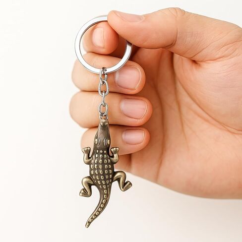 Crocodile Keychain – Realistic Metal Alligator Pendant, Textured Animal Charm for Women Bag Charms,Animals Keychains Gift for Mens Boys Womens Wildlife Lovers in Saudi Arabia
