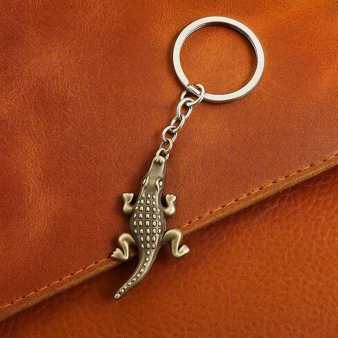 Crocodile Keychain – Realistic Metal Alligator Pendant, Textured Animal Charm for Women Bag Charms,Animals Keychains Gift for Mens Boys Womens Wildlife Lovers in Saudi Arabia