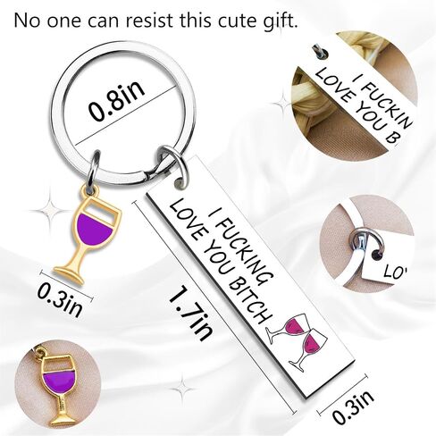 Ikacvb Galentines Day Gifts For Her Funny Best Friend Keychain For Women Small Birthday Friendship Gifts For Friends Bestie Unique Christmas Gift Ideas I Love You Keychain in Kuwait