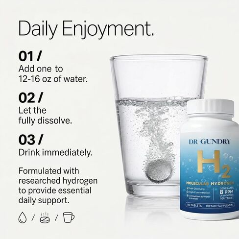 Hydrogen Water Tablets, with Elemental Magnesium - GMO-Free, Gluten-Free & Soy-Free (90 Count) (1) in Saudi Arabia