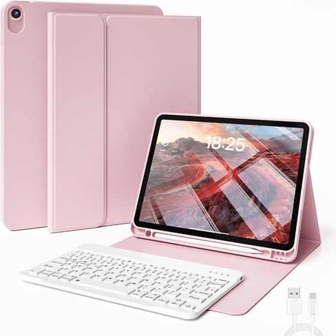 Keyboard Case for iPad Air 11 inch M3/M2 (2025/2024) & iPad Air 5th/4th Gen (2022/2020) 10.9-inch | Detachable Wireless Bluetooth Cover with Pencil Holder (Gray) in Saudi Arabia
