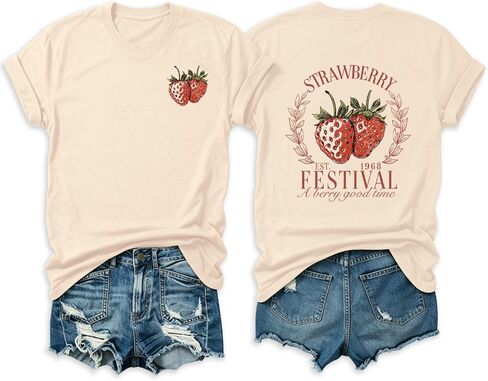 Anbech Women's Botanical Graphic Tees Boho Wildflowers Print Short Sleeve Beach Tshirts Loose Fit in Saudi Arabia