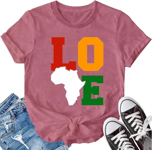 LBP Black Pride Love Shirt for Women Juneteenth Black History Month T-Shirt African American Tee Tops in Saudi Arabia