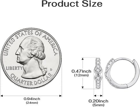 Infinity Symbol Hoop Earrings for Women Silver Plated Small Huggie Ear Buckles with Cubic Zirconia 925 Sterling Silver Posts Hypoallergenic Daily Dainty Jewelry Gift in Saudi Arabia
