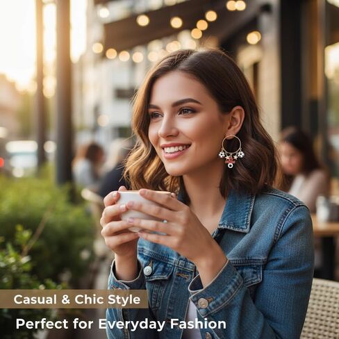Gold Tone Soccer Charm Hoop Earrings I Love Soccer Star Football Charms Lightweight Sports Jewelry for Fans in Saudi Arabia