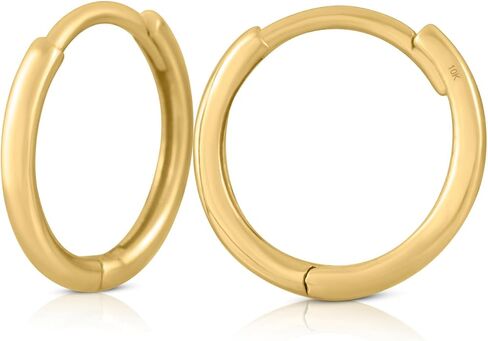 10k Solid Gold Dainty Huggie Hoop Earrings, Real Gold Small Cartilage Hoop & Helix Hoops, Everyday Gold Earrings - Serena Sparkles in Saudi Arabia
