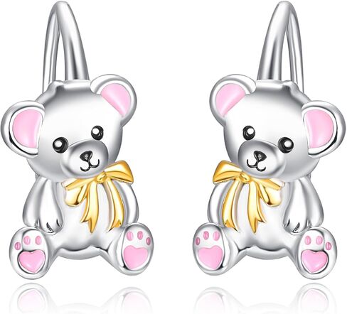Animal Leverback Hoop Earrings 925 Sterling Silver Axolotl/Cat/Snake/Elephant/Fox Huggie Earrings Hypoallergenic Cute Animal Jewelry Gifts for Women Wife Daughter in Saudi Arabia
