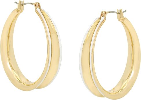 Robert Lee Morris Womens Molten Patina Curved Hoop Earrings in Saudi Arabia