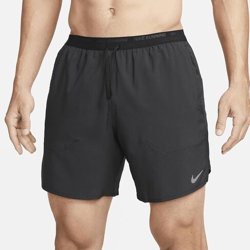 شورت الجري Nike Stride للرجال Dri-FIT مقاس 7 بوصات (أسود/أسود، DM4761-010) مقاس متوسط ​​طويل القامة in Kuwait