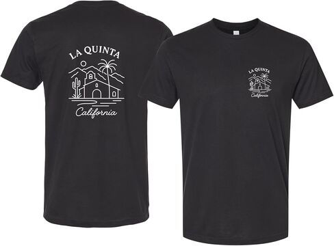 تي شيرت La Quinta California ذو تصميم بسيط من القطن برقبة دائرية للجنسين in Kuwait