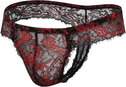 SEAUR رجل مثير الدانتيل سيور منخفضة الارتفاع سلسلة الحقيبة الملابس الداخلية شبكة تنفس سراويل شفافة بسط ملخصات in Kuwait