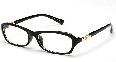 Newbee Fashion - Womens Slim Fit Temple Design Metal Frame Clear Lens Glasses in Saudi Arabia