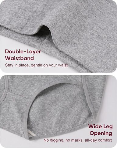 Women's Cotton Underwear High Waisted Full Coverage Ladies Panties, Soft Stretch Comfortable Briefs 4 Pack in Kuwait