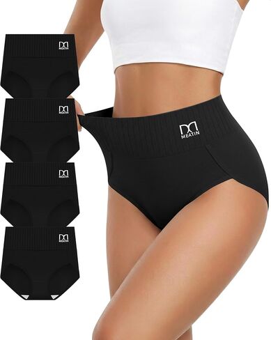 Women's Cotton Underwear High Waisted Full Coverage Ladies Panties, Soft Stretch Comfortable Briefs 4 Pack in Kuwait
