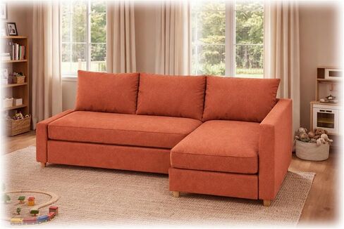 Long Lasting Polyester Material Friheten Sleeper Sofa Cover Replacement Compatible with IKEA Friheten Sofa Bed, Or Corner Sectional Slipcover. Sofa Cover Only. (Orange Left) in Kuwait