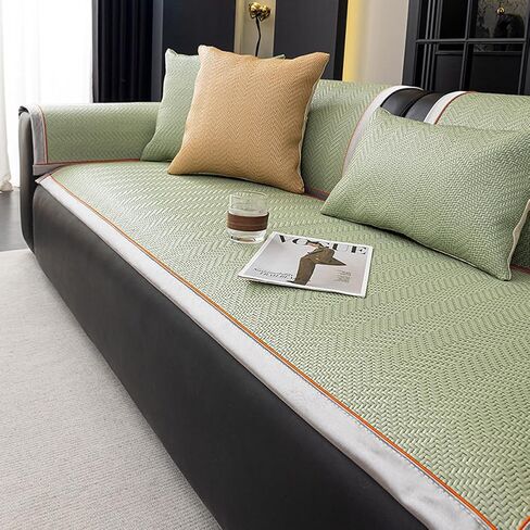 Rattan Couch Cover, Summer Cooling Sofa Cover Non-Slip Cool Sofa Pad, Breathable Seat Protector Pet Friendly in Saudi Arabia