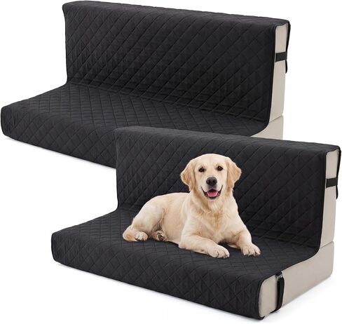 2 Pcs Rv Dinette Cushion Covers Camper Cushions Cover Replacement Backrest Couch Cushion Slipcovers Washable Pet Couch Covers for Furniture Protector Pet Friendly(Black) in Saudi Arabia