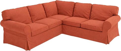 Extra Durable Sofa Covers Compatible with IKEA Ektorp 2 2 Sectional Corner Sofa Slipcovers (Orange) in Saudi Arabia