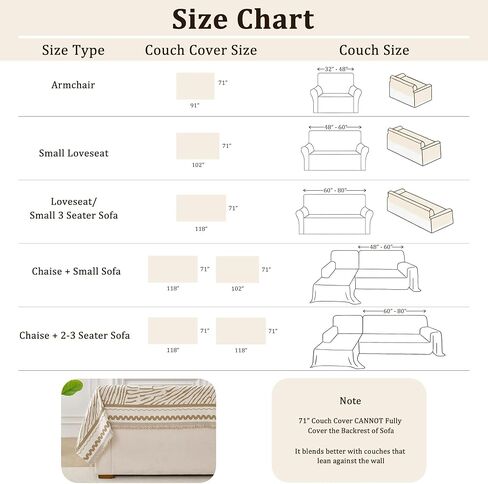 VOIR Boho Print Chenille Couch Cover Blanket Armchair Loveseat 3 Cushion Couch Cover for Sofa, L Shape Sectional Sofa Slipcovers Washable, Volcanic Magma Brown, 71" x 118" in Saudi Arabia