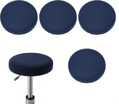 4-Pack Round Stool Covers, 16-18 Inch Bar Stool Cushion Covers, Elastic Washable Dustproof Stool Covers, Suitable for Decoration in Bars, Kitchens, Cafes and Offices, Purple in Kuwait