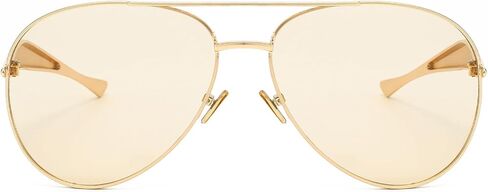 Retro Gold Aviator Sunglasses for Women Men Trendy Oversized 70s Aviators Sun Glasses Metal Vintage Shades in Kuwait