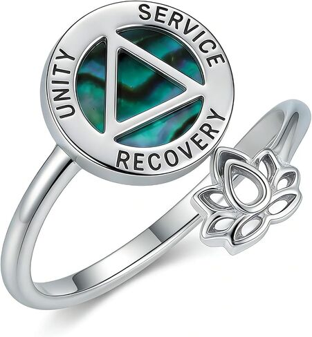 Sobriety Rings AA Ring Sobriety Gifts Alcoholics Anonymous Gifts Stay Sober Recovery Jewelry for Women in Saudi Arabia