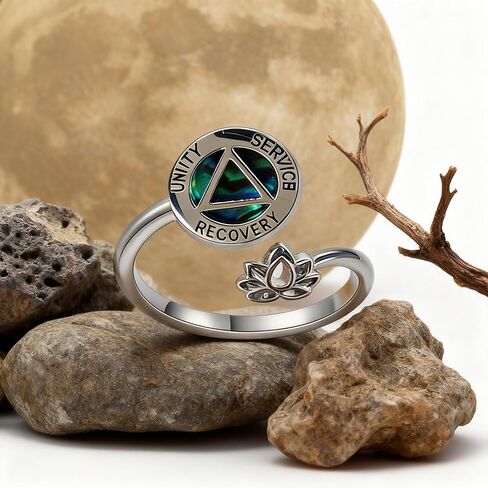 Sobriety Rings AA Ring Sobriety Gifts Alcoholics Anonymous Gifts Stay Sober Recovery Jewelry for Women in Saudi Arabia