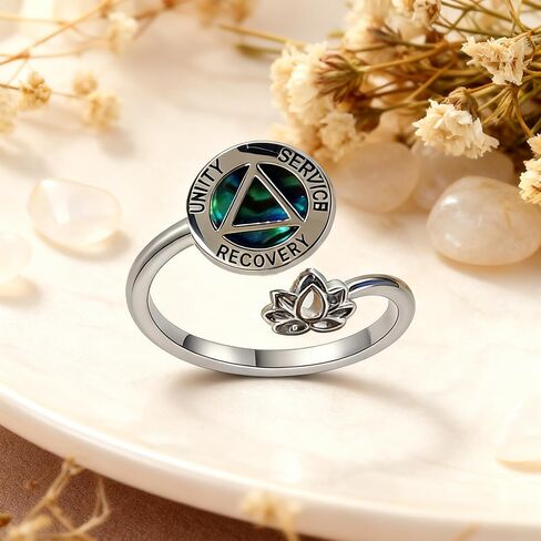 Sobriety Rings AA Ring Sobriety Gifts Alcoholics Anonymous Gifts Stay Sober Recovery Jewelry for Women in Saudi Arabia