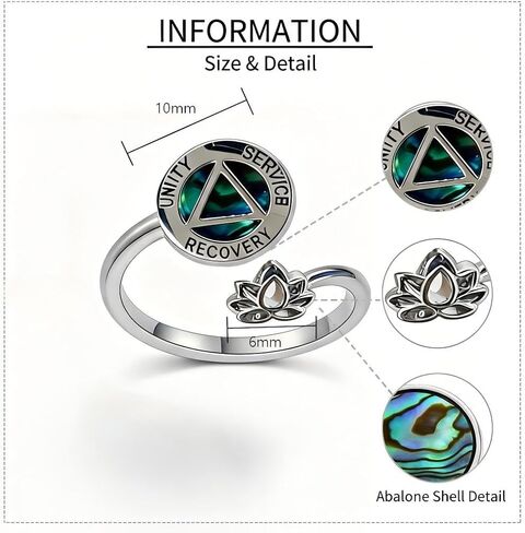 Sobriety Rings AA Ring Sobriety Gifts Alcoholics Anonymous Gifts Stay Sober Recovery Jewelry for Women in Saudi Arabia