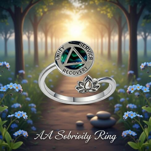 Sobriety Rings AA Ring Sobriety Gifts Alcoholics Anonymous Gifts Stay Sober Recovery Jewelry for Women in Saudi Arabia
