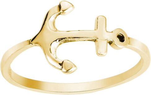 CloseoutWarehouse 925 Sterling Silver Anchor Ring (Comes in Colors) in Kuwait