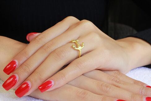 CloseoutWarehouse 925 Sterling Silver Anchor Ring (Comes in Colors) in Kuwait