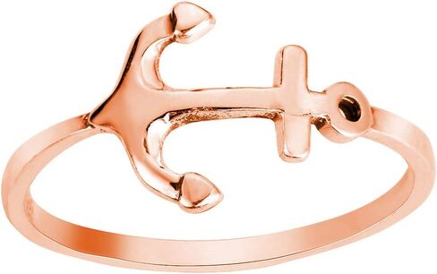 CloseoutWarehouse 925 Sterling Silver Anchor Ring (Comes in Colors) in Kuwait