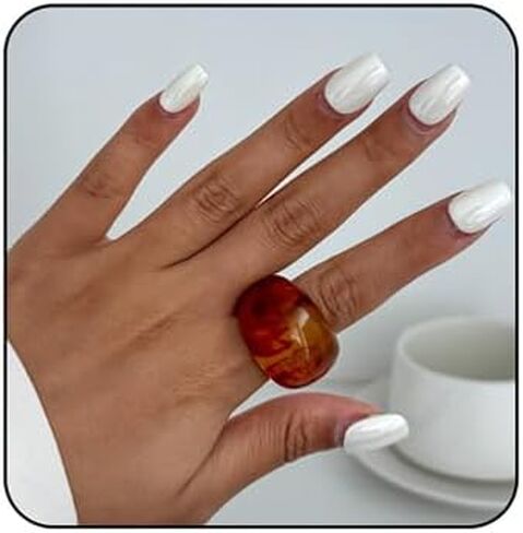 Chunky Transparent Acrylic Ring for Women Candy Color Knuckle Finger Rings Resin Plastic Wide Rings Trendy Y2k Statement Ring Geometric Jewelry Present in Saudi Arabia