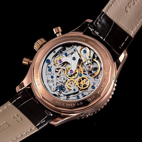 Sugess MoonPhase Master Gold Swan Neck S468.RS.B ST1908 Mechanical Chronograph Mens Wrist Watch Seagull 1963 in Saudi Arabia