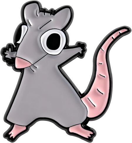 1Pcs Cute Rat Enamel Pin Brooch Cartoon Animal Lapel Pin, Funny Backpack Pin, Grey Mouse Accessory, Gift for Teens, Women, Collectors, Aesthetic Pins in Saudi Arabia